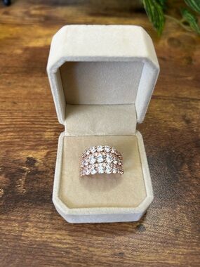 Bomb Party OG Diamond CZ & Rose Gold Ring, Size 8